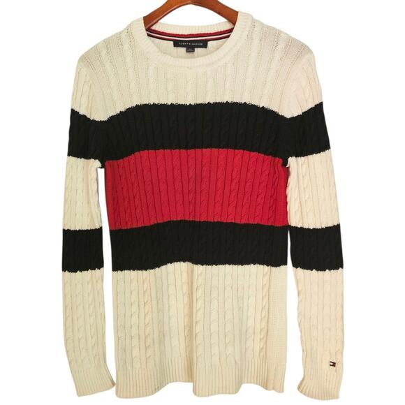Tommy Hilfiger Flag Colorblock Crewneck Ribbed Knit Sweater - Picture 3 of 8